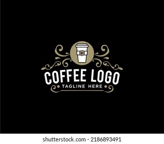 Vintage coffee logo design for shop, coffee shop, restaurant, label, and cafe business company