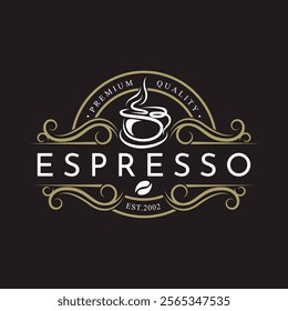 Vintage Coffee logo Design Template. Retro vintage insignia. Retro coffee badge.Caffeine Vector illustration