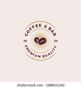 Vintage coffee logo design vector illustration