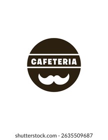 Vintage coffee logo with mustache, Emblem vintage coffee logo vector, premium coffee shop bar brand symbol icon.
