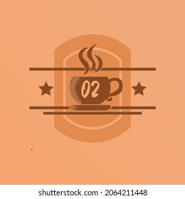 Vintage coffee logo with number vector design suitable for multiple purpose