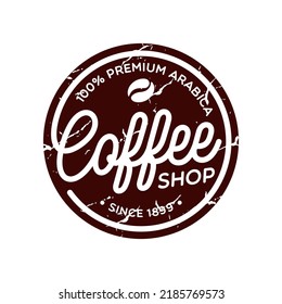 Vintage Coffee logo template. Caffeine logotype. Retro vintage insignia. Retro coffee badge. Vector illustration