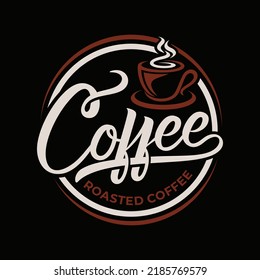 Vintage Coffee logo template. Caffeine logotype. Retro vintage insignia. Retro coffee badge. Vector illustration