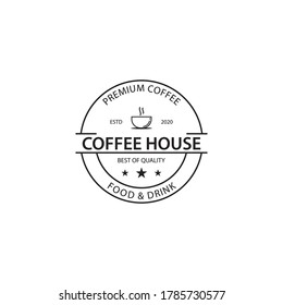 Diseño vintage del icono vectorial de la plantilla del logotipo del café