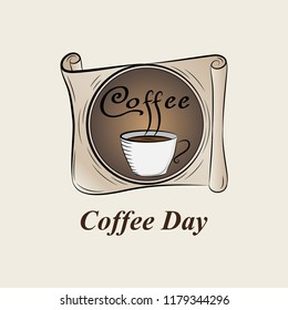 vintage coffee logo, vector illustration