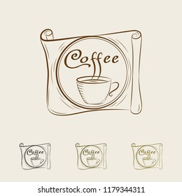 vintage coffee logo, vector illustration