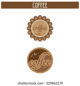 Vintage coffee logo-design elements. Can be used as well as a sticker, background or any other coffee related design or product.