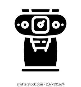 vintage coffee machine glyph icon vector. vintage coffee machine sign. isolated contour symbol black illustration