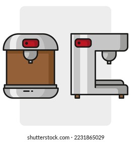 Cafetera de época. cafetera de dibujos animados. Ilustración vectorial. imagen de stock.