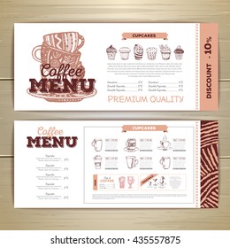Vintage coffee menu design. 