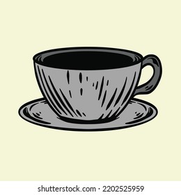 Vintage coffee mug vector illustration