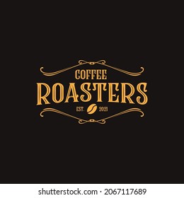 Vintage Coffee Roasters Logo In Black And Gold.