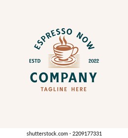 Vintage coffee shop badge logo