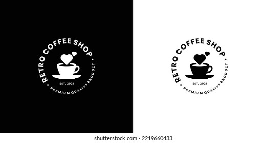 vintage coffee shop emblem logo design vector