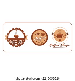 vintage coffee shop label sticker