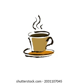 vintage coffee shop logo concept, logo design, line art logo java coffee