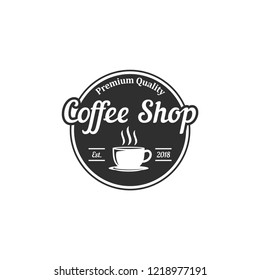 Vintage Coffee Shop Logo Design Vector