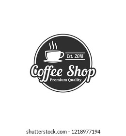 Vintage Coffee Shop Logo Design Vector