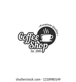 Vintage Coffee Shop Logo Design Vector