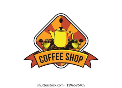 Vintage coffee shop logo Designs Inspiration Isolated on White Background