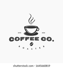 vintage coffee shop logo, icon and illustration