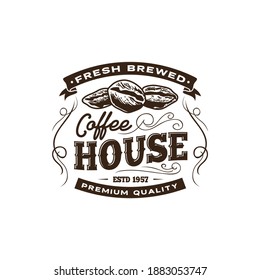 Vintage coffee shop logo label