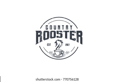 Vintage coffee shop, rooster vintage