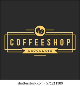 Vintage Coffee Shop Typography Logo Badge Vector