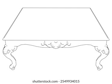 Vintage Couchtisch Vektor-Set. Barocke und klassische Skizzen für luxuriöse Inneneinrichtung. Ideal für Liebhaber traditioneller Möbel.