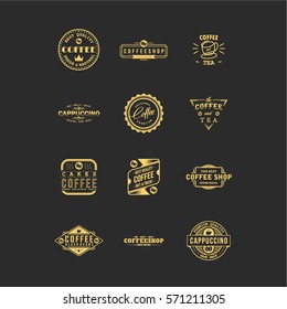 Vintage Coffee and Tea Typography Logo Badges Collection Vector