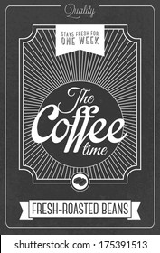 Vintage coffee typography (enjoy it), fresh roasted beam