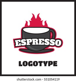Vintage coffee vector label and logo. Cappuccino and espresso logo