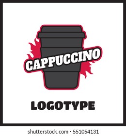 Vintage coffee vector label and logo. Cappuccino and espresso logo