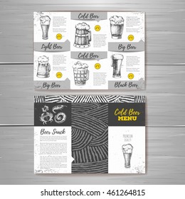 Vintage cold beer menu design