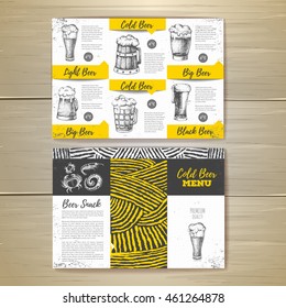Vintage cold beer menu design