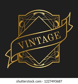 Vintage collection art nouveau badge vectors