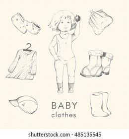 vintage collection, baby clothes, decorative design dolls