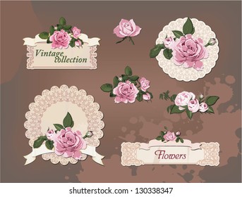 vintage collection of beautiful roses