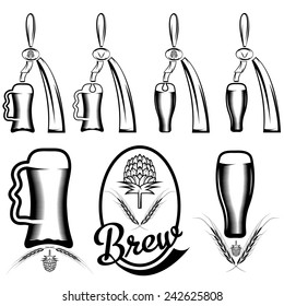 vintage collection of beer and beer dispensers
