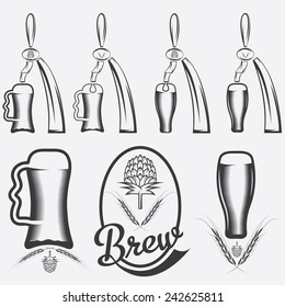 vintage collection of beer and beer dispensers