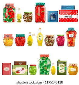 vintage collection of canned goods and boxes for your design