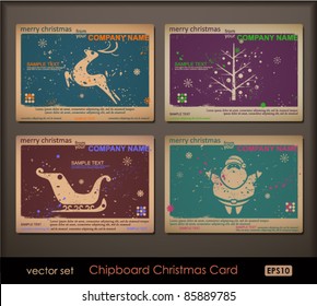 Vintage collection of chipboard Christmas cards. Two colors cards for printing the old fashioned way, but trendy. Print on blank chipboard textured paper. Size A6 (105×148 mm / 4.1×5.8 in).