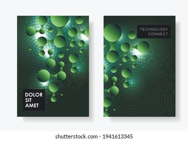 Vintage collection for concept design. Poster, card, banner, background design. Web, graphic, banner. Futuristic connection. Abstract circle geometric shape