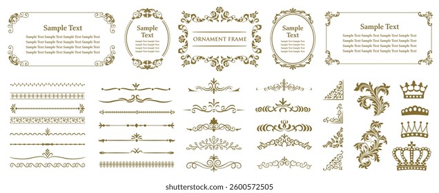 Vintage Collection of design elements. Ornate frames and scroll elements. Vector illustration borders and frames set.