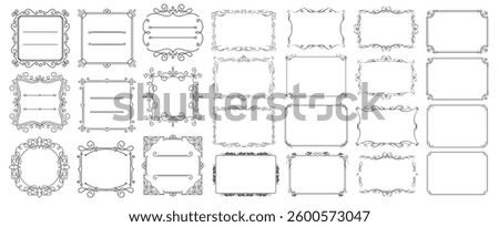 Vintage Collection of design elements. Vector illustration borders and frames set. Exquisite invitation frames. 
