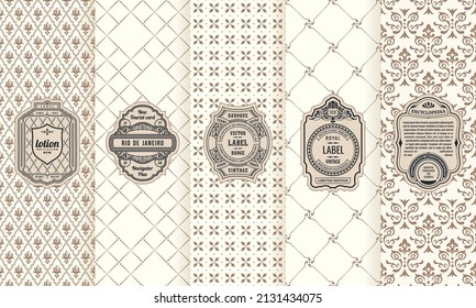 Vintage collection of design elements,labels,icon,frames, for logo,packaging,vector design of luxury products.for perfume,soap,wine, lotion Isolated