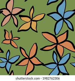 Vintage collection with flowers for decorative design. Seamless vector texture. Flower illustration colorful seamless pattern texture fabric. Creative floral . Vector illustration