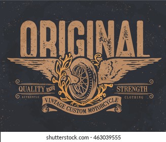 vintage college. Custom motorcycle label. retro typography t-shirt printing design.