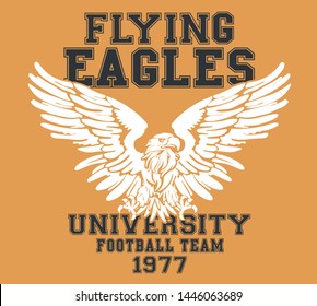 vintage college eagle print. Tee Print. graphic element 