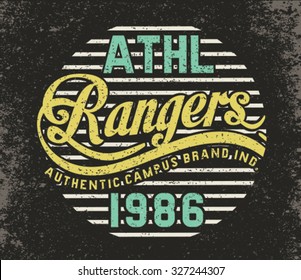 Vintage College Label Graphic Design for tee